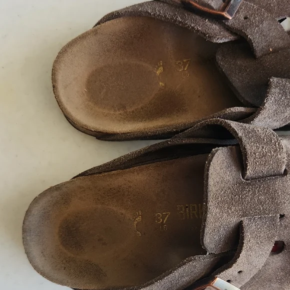 Birkenstock Brown Suede Mules - Picture 4 of 5